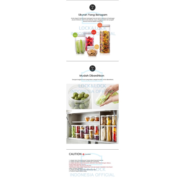 

LocknLock Toples Makanan Interlock 1 L (INL302W)