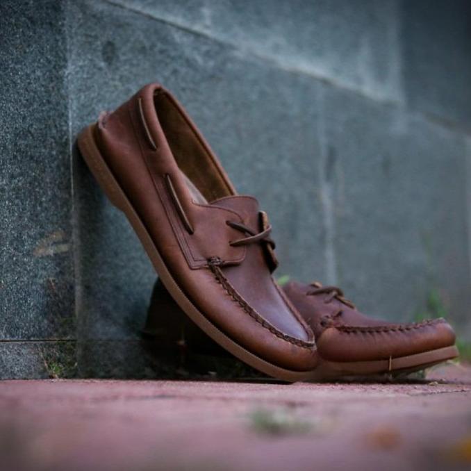 Sepatu Loafers Pria Sperry Top Sider Ao Slip On Brown Gum Original Herimarhevan