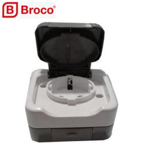 Stopkontak Colokan Listrik Outdoor Broco Atl Dengan Tutup Cover Tempel Soet Single Outlet