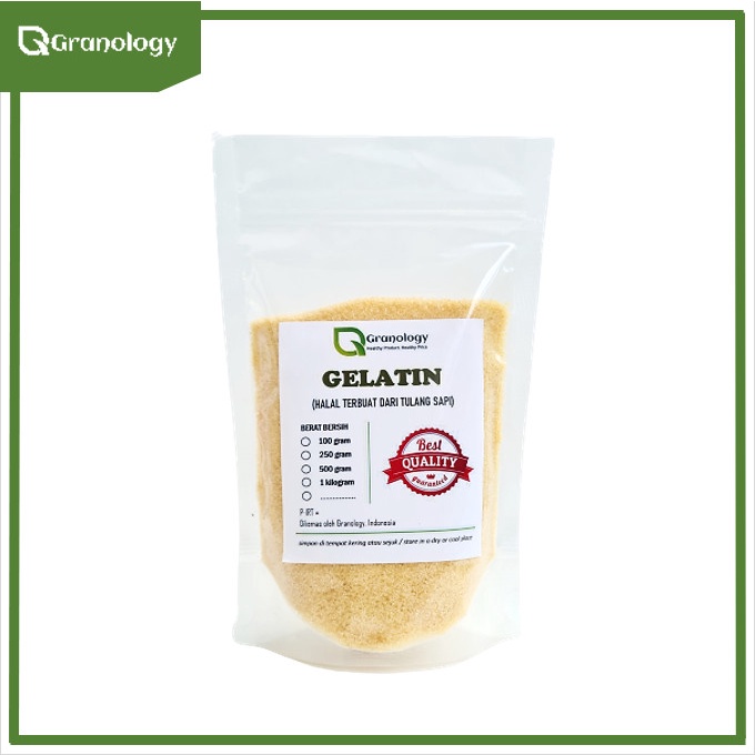 

Promo Gelatin Bubuk Halal Premium Import (250 Gram) By Granology