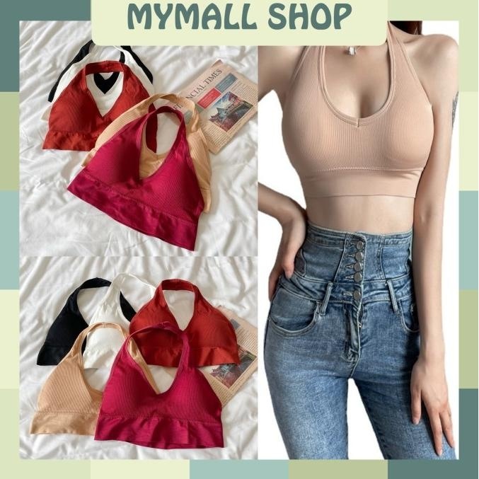 Br561 Bra Wanita Tali Leher V Neck Sport Bra Wanita Sexy Bh Crop Top