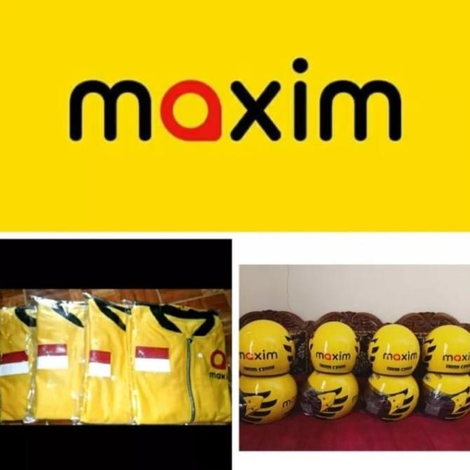 READY STOCK PROMO ATRIBUT DRIVER MAXIM JAKET & HELM BONUS TAS HP TOUCHREEN  