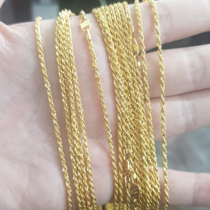 READY STOCK KALUNG POLOS ANAK BALITA BAYI NORI EMAS ASLI 420 42% 34 CM 9K MUDA 