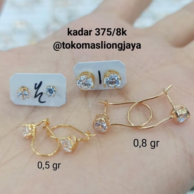 BIG SALE ANTING / GIWANG TUSUK DESI EMAS KADAR 375/8K ANTING EMAS MUDA 
