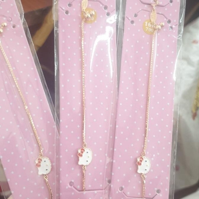 BIG SALE GELANG SERUT ANAK REMAJA HELLO KITTY KUCING LUCU EMAS ASLI 700 70% 16K 