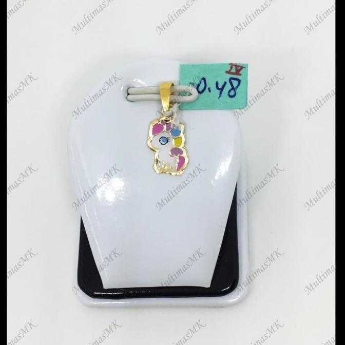 READY STOCK LIONTIN UNICORN 4 ANAK EMAS KUNING ASLI 700 0,48 GRAM (LK0143-114T) 