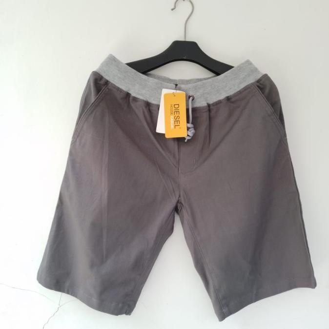 READY STOCK WOVEN DIESEL CELANA PENDEK RIB PINGGANG KARET CELANA PENDEK PRIA 