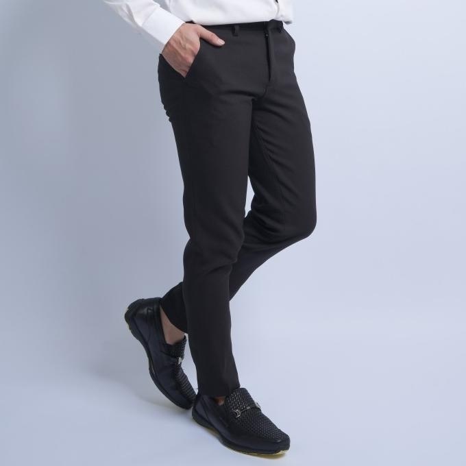 BIG SALE CELANA KANTOR FORMAL CELANA PANJANG BAHAN PRIA HITAM POLOS SLIMFIT !!!!!