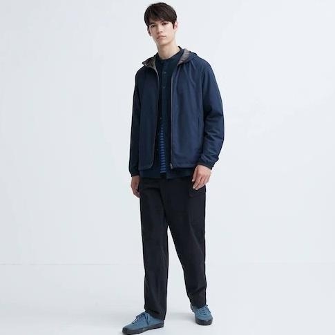 NEW PRODUK UNIQLO JAKET PRIA PARKA REVERSIBLE NAVY 