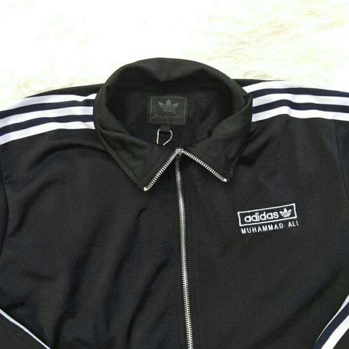 READY STOCK JAKET ADIDAS MUHAMMAD ALI TRACKTOP BLACK WHITE 