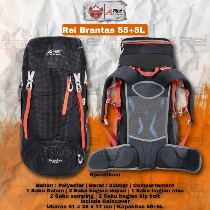 ✅Baru Rei Arei Brantas 555L Tas Gunung Camping Hiking Mendaki Gunung Diskon