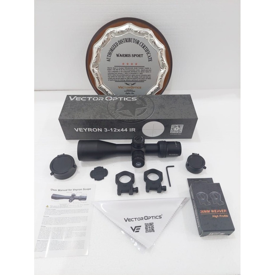 ✅Baru Teleskop Vector Veyron 3-12X44 Ir Sfp Baru Titik Tingah Nyala Od30 Limited