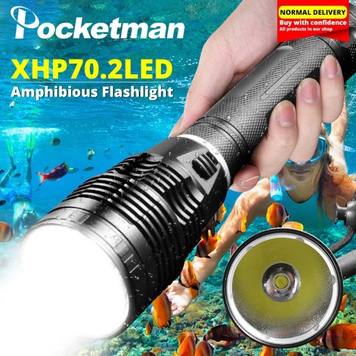✅Baru Original 20000Lm Profesional Ipx8 Xhp70.2 Lampu Menyelam Senter Selam Terbatas