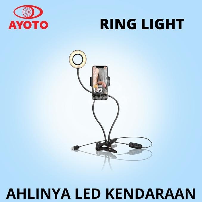 Recomend Ringlight Lazypod Jepit hp 3in1 / Lampu selfie Ringlight LED mini HP ..