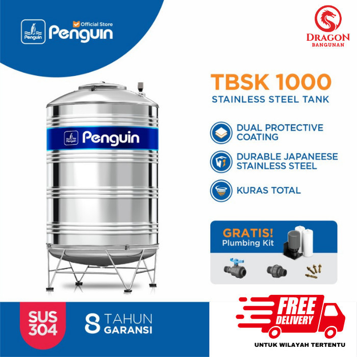 ✅Ready Penguin Tbsk 1000 Liter - Toren Air Tangki Air Stainless Penguin 1000 Limited
