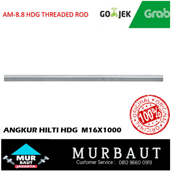 ✨New Ori Angkur Hilti Has E F M16X1000 8.8 Hot Dip Galvanized 4 Nut 4 Washer Limited