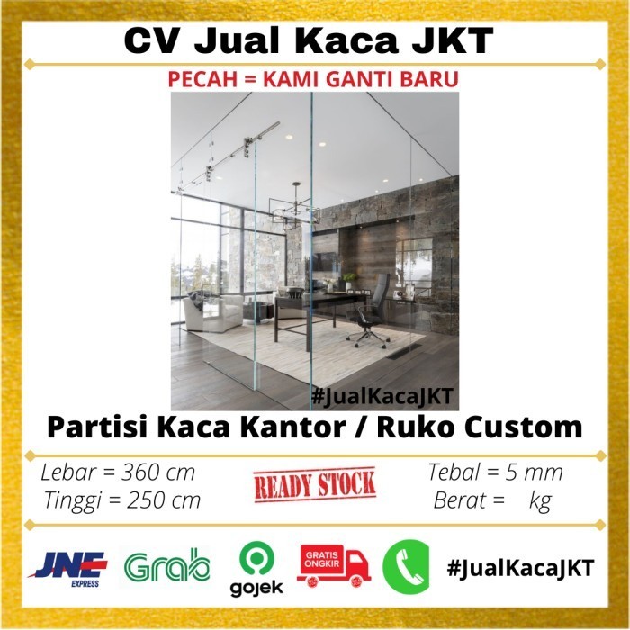 [Baru] Partisi Kaca Ruko Kantor  Pintu Kaca Geser / Pintu Sliding  Berkualitas