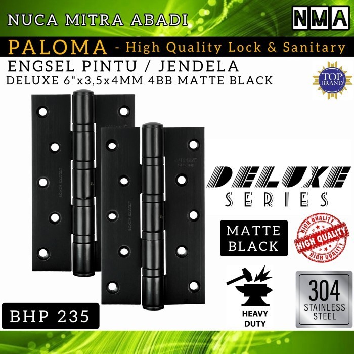 [Baru] Engsel Pintu Jendela 6 Inch 6X35X4Mm 4Bb Hitam Black Paloma Bhp 235 Berkualitas