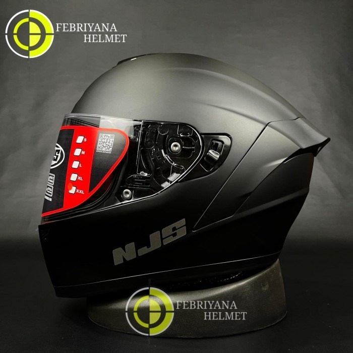 [New] Helm Njs Zx1 Solid Black Doff Full Face Njs Zx1 Berkualitas