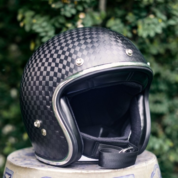 [Ori] Jericho Helm Carbon Fiber Jericho Srt 500 R  Helm Retro Sni Original Diskon