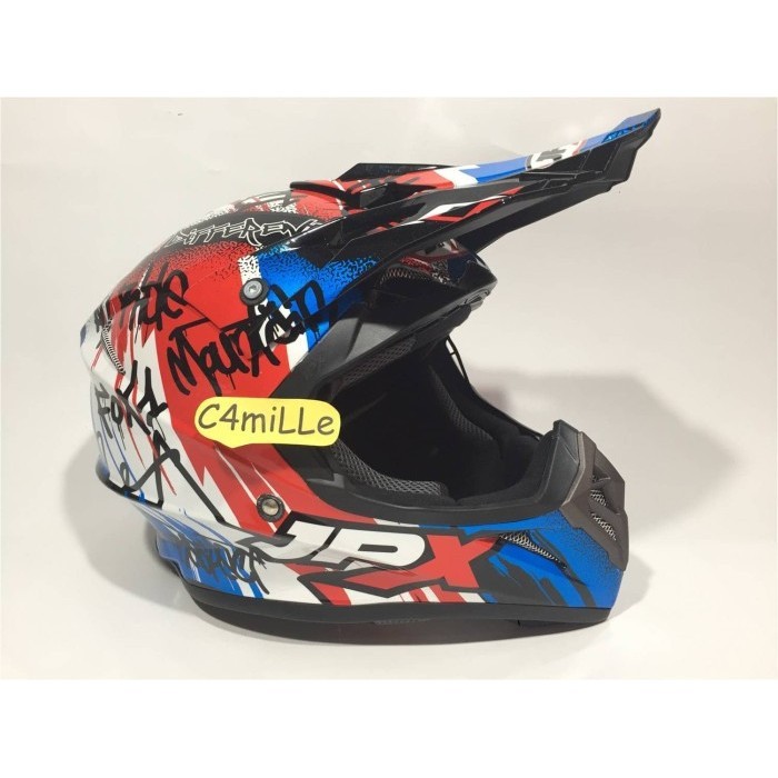 [Ori] Helm Jpx Cross X6 Respect Black Blue Trail Super Cross Diskon