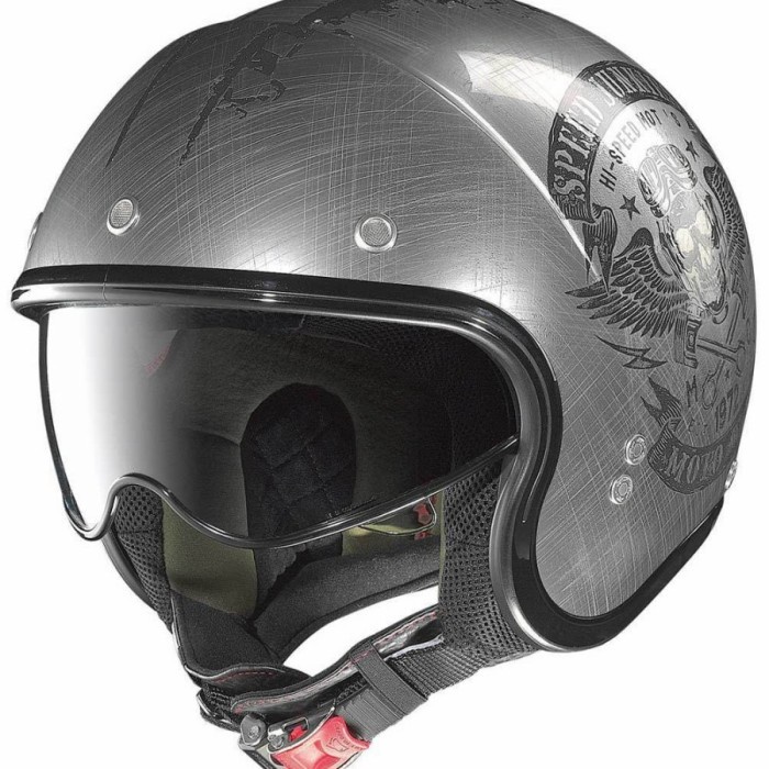 [Ori] Nolan N21 Speed Junkies Scratched Chrome  Helm Retro Vintage  Nolan Berkualitas