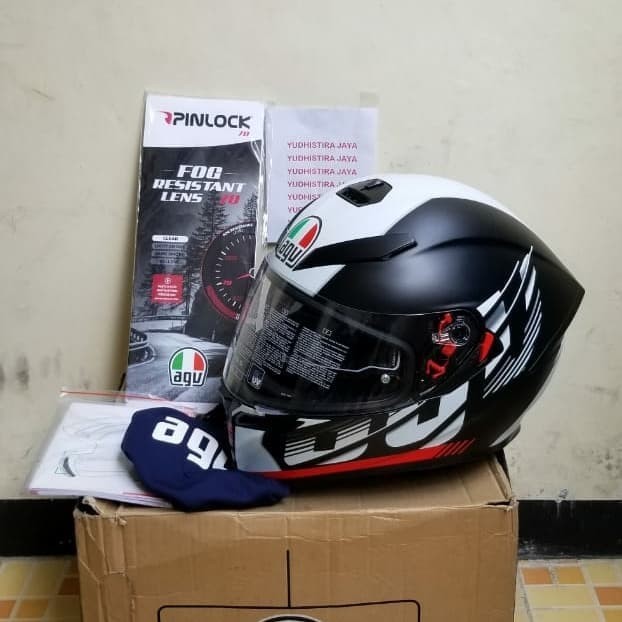 [New] Helmt Agv K-5 S E2205 Multi Plk Drakstorm Matt Black/Red Original Terbatas