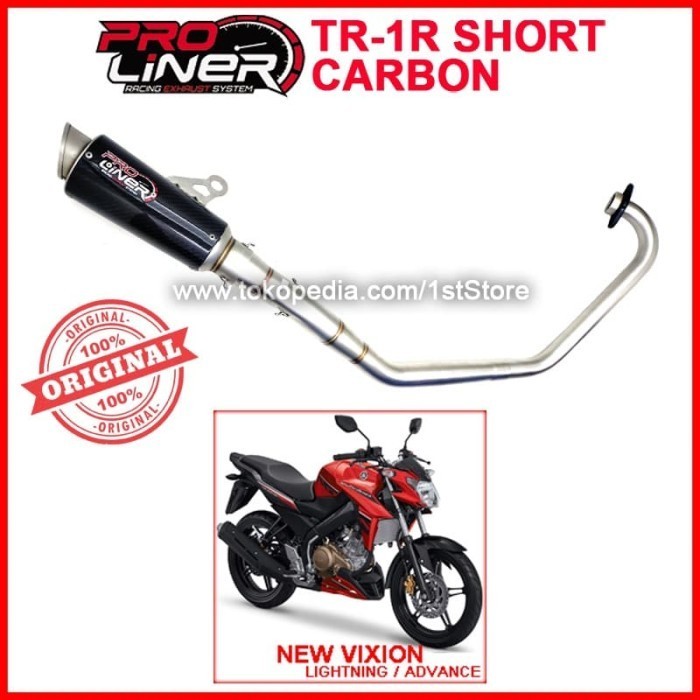 [Original] Proliner Tr1 Carbon Short New Vixion Knalpot Racing V-Ixion Pro Liner Berkualitas