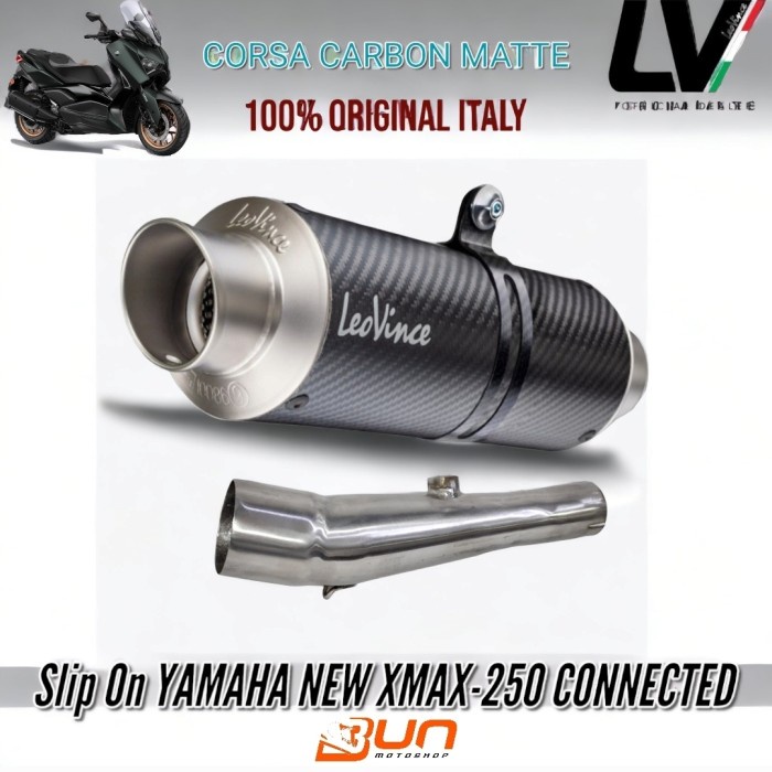 [Original] Leovince Gp Corsa Carbon Matte Original Slip On New Xmax 250 Connected Diskon