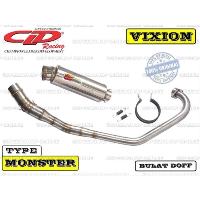 [Original] Knalpot Cld Racing Vixion/New Vixion Type Monster Silencer Stainless Limited