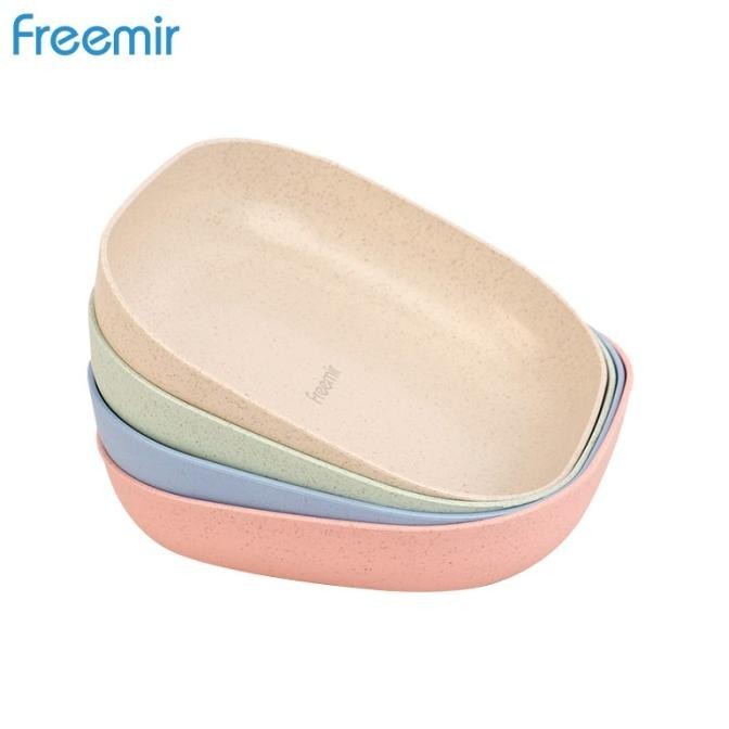 freemir Piring Square Bundle Piring Wheat Straw Snack Mangkok Lunch