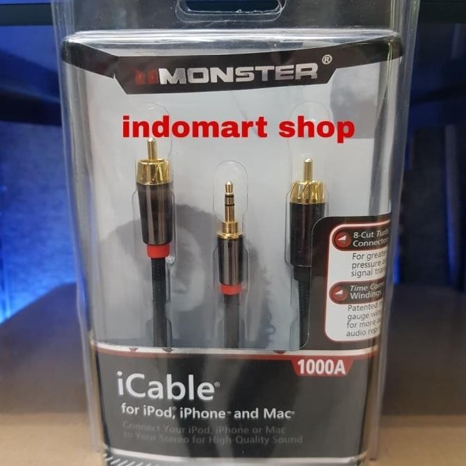 Kabel Audio Jack 3.5 mm To Rca Monster ( 2 meter )