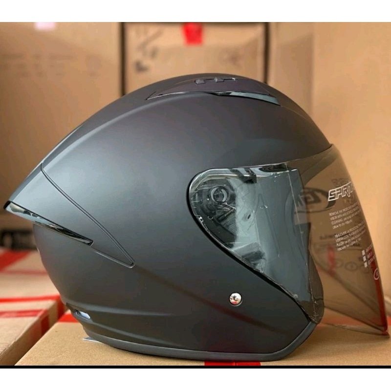 GM G1 BLACK DOFF SOLID ORIGINAL | HELM HALF FACE GM G-1 HITAM MATTE ORI SNI