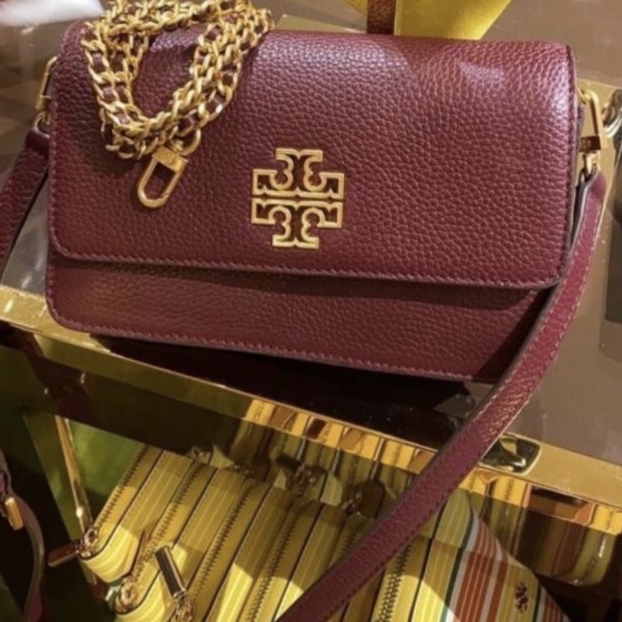 ✅New Tb Britten Convertible Crossbody Golden Curry Berkualitas