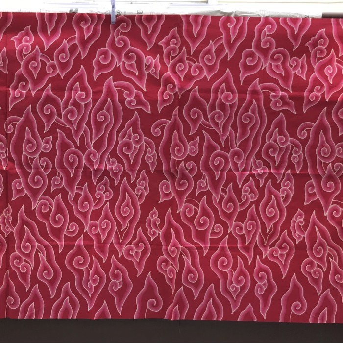 ✅New Ori Kain Batik Tulis Megamendung Warna Merah Khas Cirebon Berkualitas