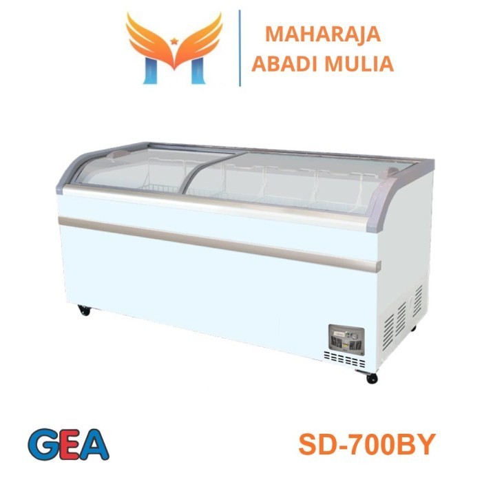 [Baru] Freezer Box Pintu Kaca Geser Gea Sd-700By Sliding Curve Glass Freezer Terbaru