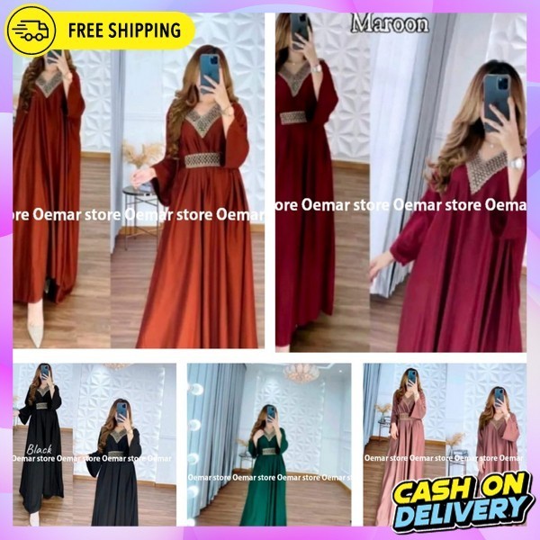 Kftan Lengan Kelelawar Premium Kaftn Lebaran 2024 Mewah Qaftan Pesta Kondangan Jubah Laftan Idulfitr