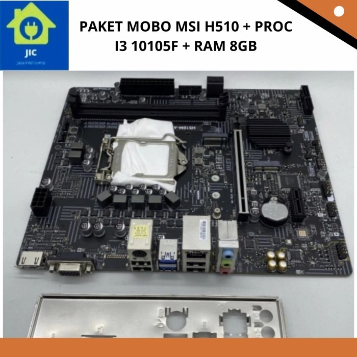 PAKET MOBO MSI H510 + PROC I3 10105F + RAM 8GB