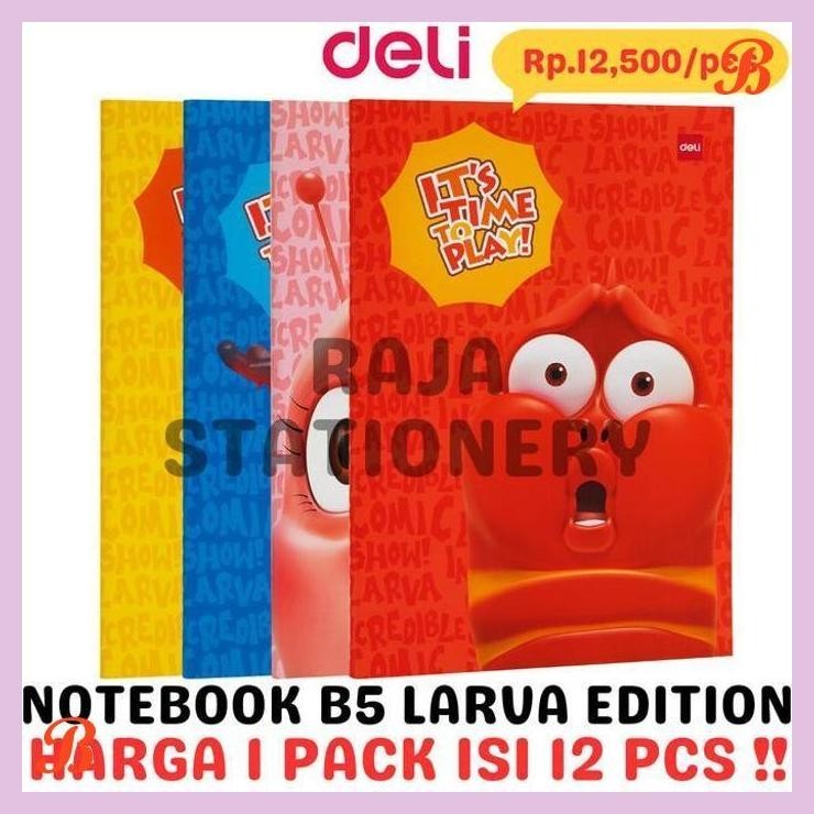 

| KG | DELI NOTEBOOK B5 SEWING COVER BUKU TULIS DELI B5 LARVA LUSIN [12PCS]
