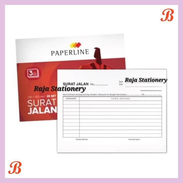 

| KG | BUKU NOTA SURAT JALAN PAPERLINE 3 PLY 3 RANGKAP BESAR PACK [10PCS]