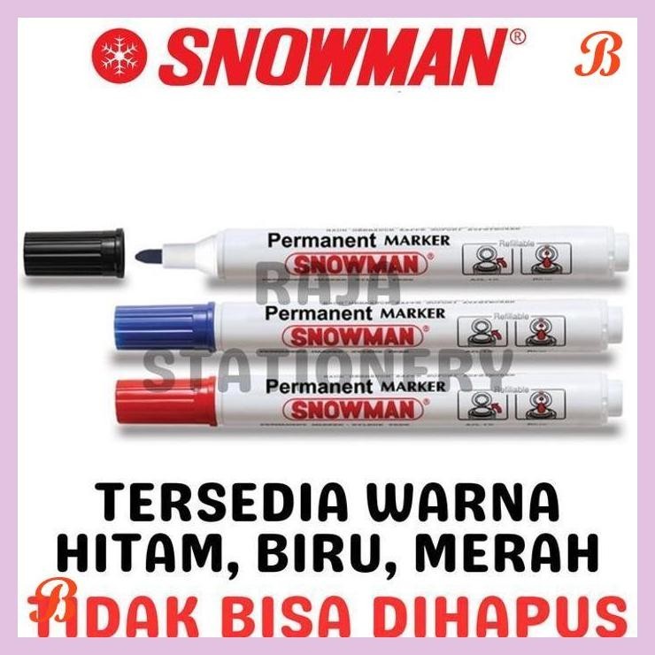 

| KG | SNOWMAN PERMANENT MARKER G-12 SPIDOL PERMANEN AG-12 HITAM SNOWMAN