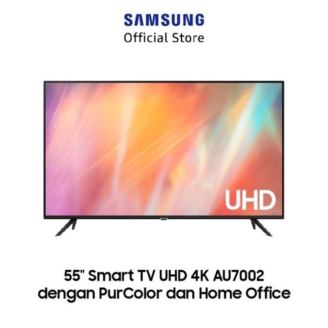 [New] Samsung Smart Tv 55Au7002 Uhd 4K Purcolor 55 Inch - Ua55Au7002Kxxd Terbaru