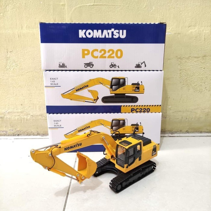 [Original] Diecast Miniatur Alat Berat Excavator Komatsu Pc 220 Skala 1/43 Besi Limited