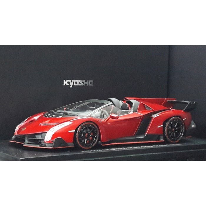 [Original] 1/43 Kyosho Lamborghini Veneno Roadster Spider 2013 Red Metallic Berkualitas