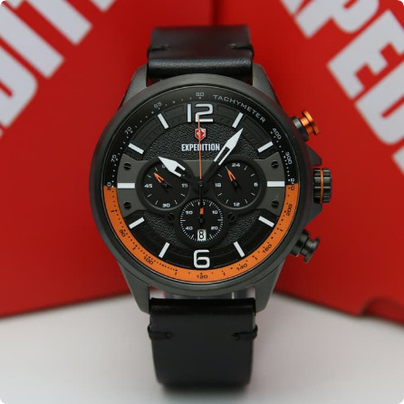 ✅New Expedition E6769 / 6769 - Jam Tangan Pria Original - Orange Black Terbatas