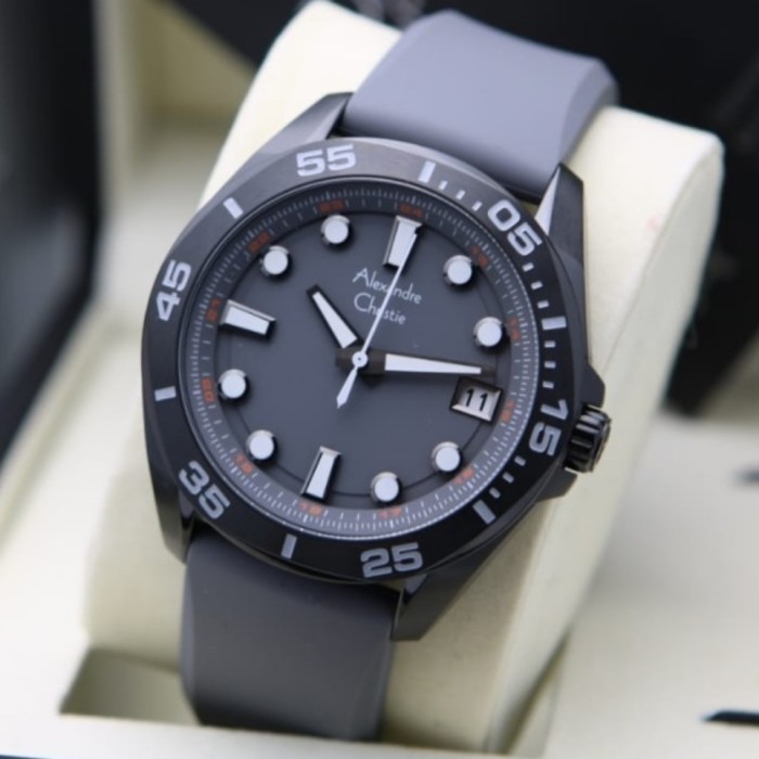 ✅Ori Jam Tangan Pria Original Alexandre Christie Ac6580 Black Grey Terbatas