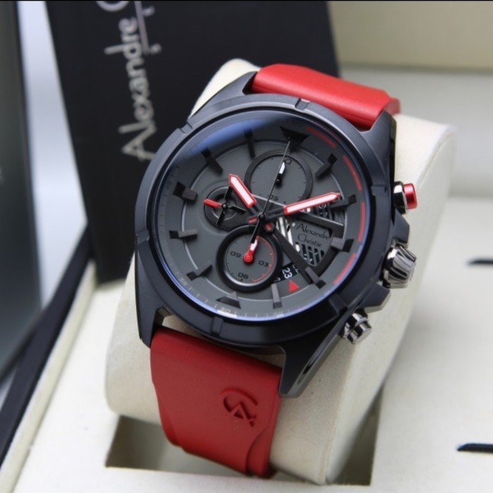 ✅New Alexandre Christie Ac 6592 Black Red Ac6592 Pria Original Berkualitas