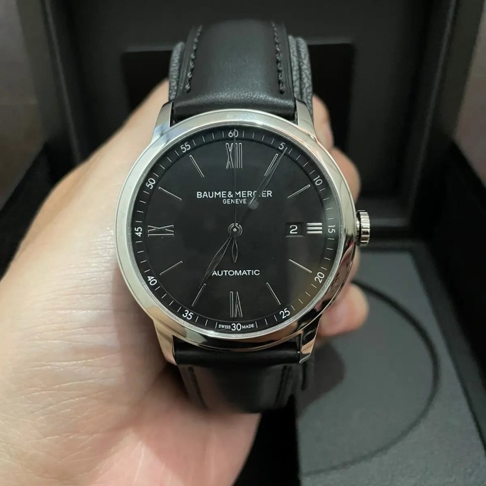 ✅New Ori Baume Mercier Calssima Auto Black Jam Tangan Pria Limited