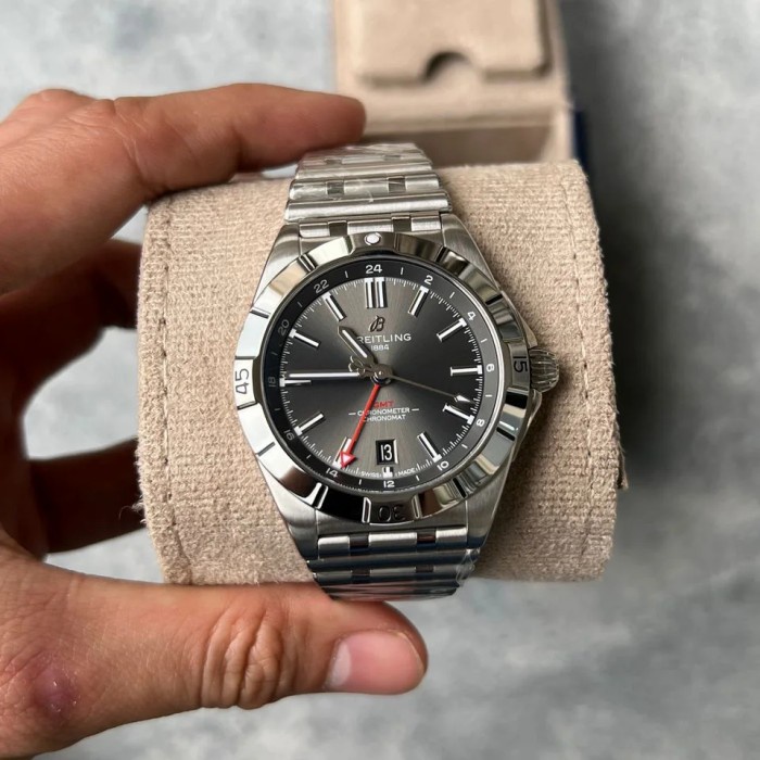 ✅New Ori Breitling Chronomat Gmt Rhodium Jam Pria Terbaru