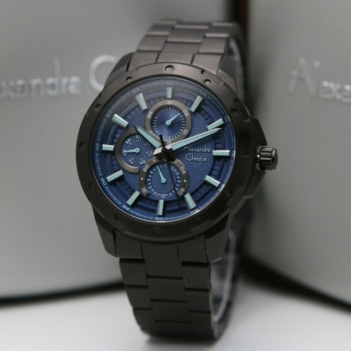 ✅New Ori Jam Tangan Pria Alexandre Christie Ac 6538 Original - Blue Black Limited